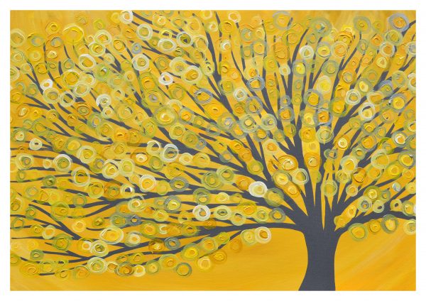 Yellow and Grey abstract tree