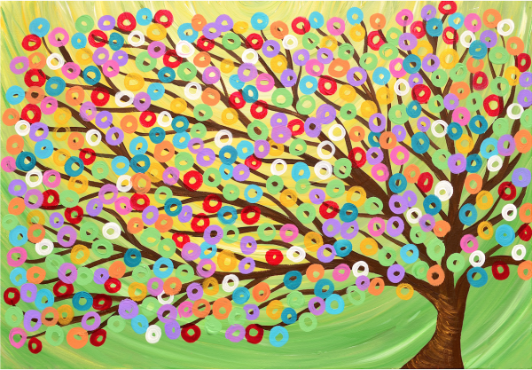Green Colourful Tree