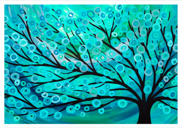 Teal and Turquoise Tree